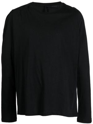 marina yee fold-detail long-sleeve T-shirt - Black