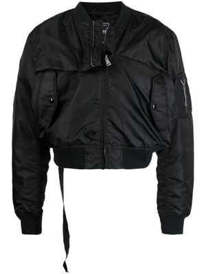 marina yee folded zip-up bomber jacket - Black