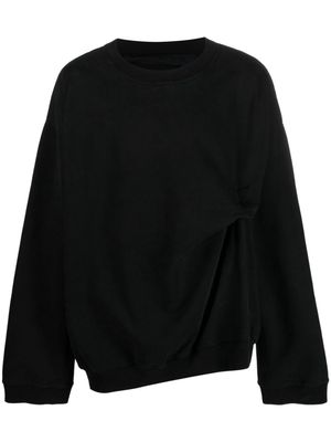 marina yee gathered-detail cotton sweatshirt - Black