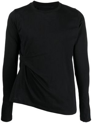 marina yee gathered-detail cotton T-shirt - Black