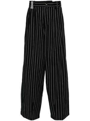 marina yee pinstripe-pattern wide-leg trousers - Black