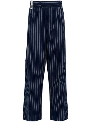 marina yee pinstripe-pattern wide-leg trousers - Blue