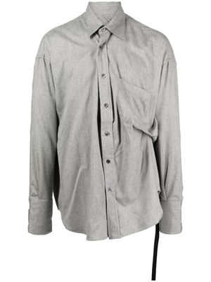 marina yee pleat-detail cotton shirt - Grey