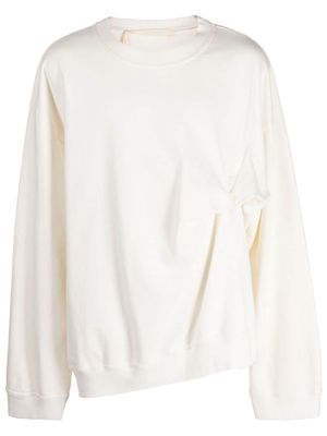 marina yee ruched-detail cotton sweatshirt - White