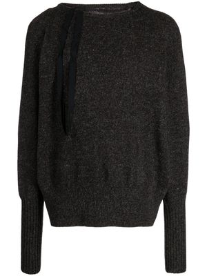 marina yee strap-detailing wool jumper - Brown