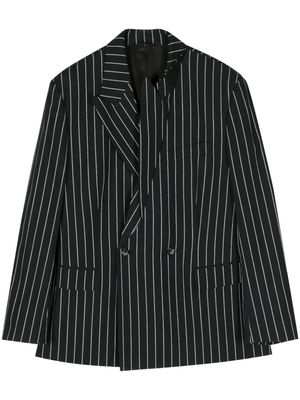 marina yee striped double-breasted blazer - Black