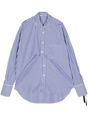 marina yee striped draped cotton shirt - White