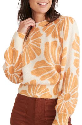 Marine Layer Alma Floral Blouson Sleeve Sweater in Exploded Floral