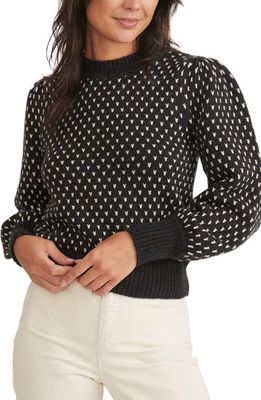 Marine Layer Alma Puff Sleeve Sweater in Black White