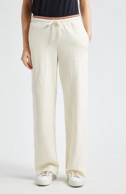 Marine Layer Anytime Wide Leg Cotton Blend Sweatpants in Antique White