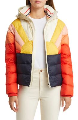 Marine Layer Archive Apres Sunset Down Puffer Jacket in Navy Sun