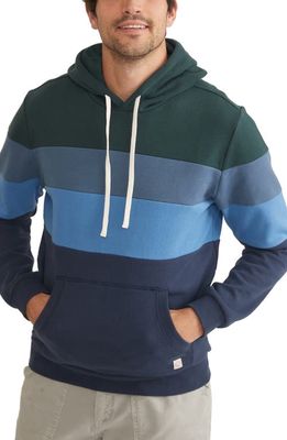 Marine Layer Archive Colorblock Hoodie in Blue Green Colorblock