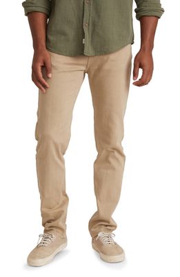Marine Layer Athletic Fit Five Pocket Stretch Twill Pants in Khaki