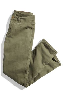 Marine Layer Athletic Fit Five-Pocket Stretch Twill Pants in Thyme