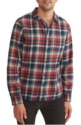 Marine Layer Balboa Plaid Flannel Button-Up Shirt in Multi Plaid