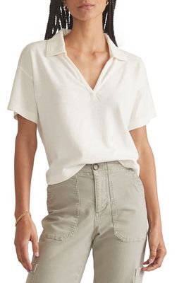 Marine Layer Boxy Cotton Polo T-Shirt in White