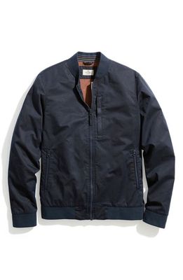 Marine Layer Casual Bomber Jacket in Blue Black