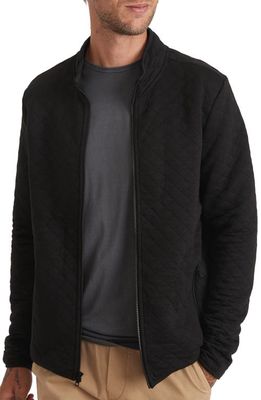 Marine Layer Corbet Quilted Knit Jacket in Black Heather