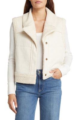 Marine Layer Faux Shearling & Faux Suede Vest in Natural