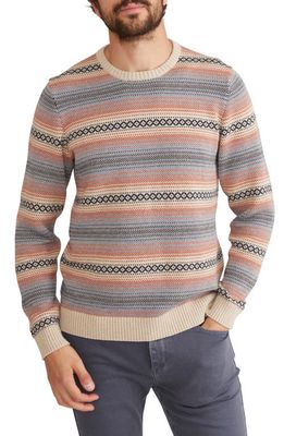 Marine Layer Jacquard Organic Cotton Blend Sweater in Multi Stripe
