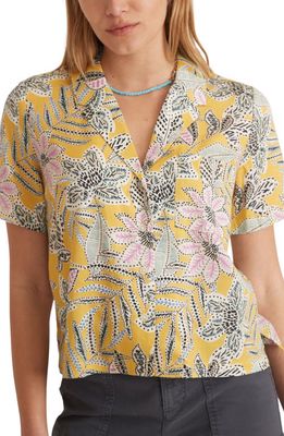 Marine Layer Lucy Floral Short Sleeve Button-Up Camp Shirt in Bamboo Floral