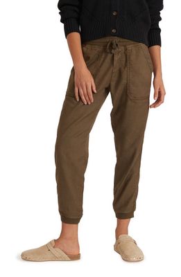 Marine Layer Luna Stretch Linen & Cotton Joggers in Military Olive