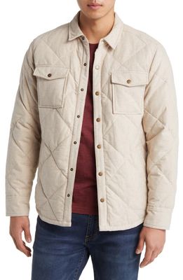 Marine Layer Olin Quilted Snap-Up Overshirt in Oatmeal