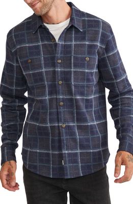 Marine Layer Owen Plaid Twil Button-Up Shirt in Navy Plaid