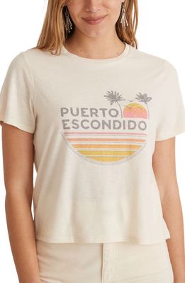 Marine Layer Puerto Escondido Graphic Crop T-Shirt in Natural