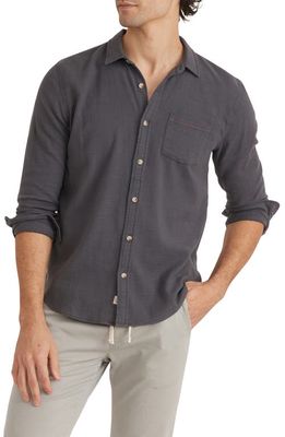 Marine Layer Selvage Stretch Button-Up Shirt in India Ink