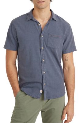 Marine Layer Stretch Cotton Chambray Button-Up Shirt in Vintage Indigo