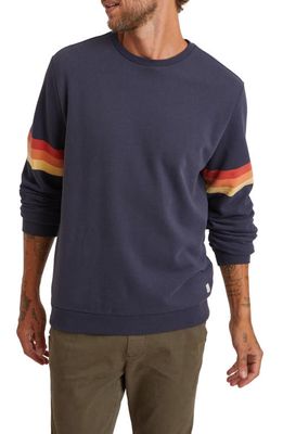 Marine Layer Stripe Sleeve Sweatshirt in Blue Nights Sleeve Stripe