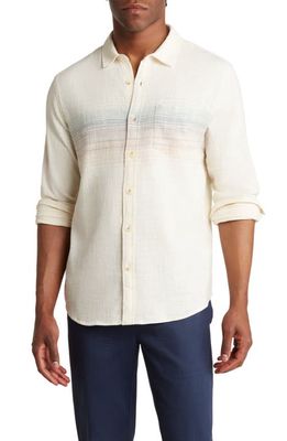 Marine Layer Stripe Stretch Cotton Button-Up Shirt in Natural Multi Stripe