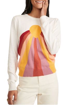 Marine Layer Sunset Icon Cotton Crewneck Sweater in Oatmeal