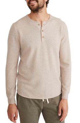 Marine Layer Waffle Knit Merino Wool Blend Henley in Oyster