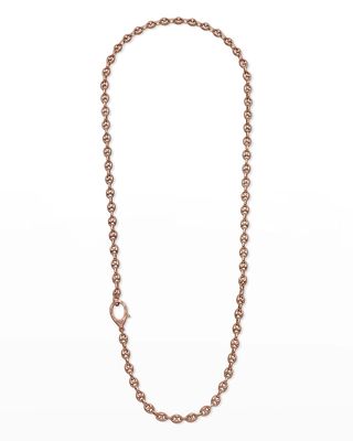 Marine Rose Gold Plated Necklace in Polished Chain and Matte Clasp, 20"L