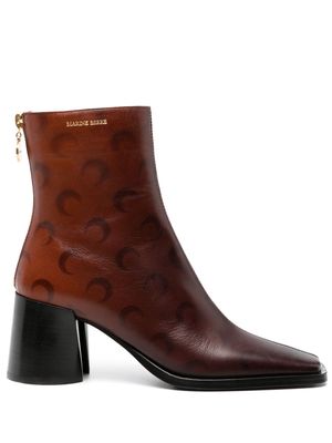 Marine Serre Airbrushed Crescent Moon-print boots - Brown