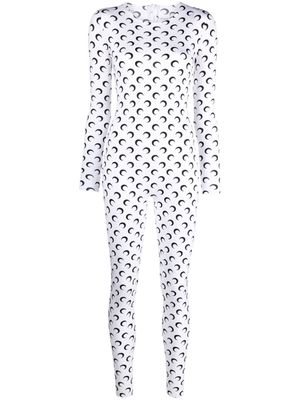 Marine Serre All Over Moon jersey catsuit - White