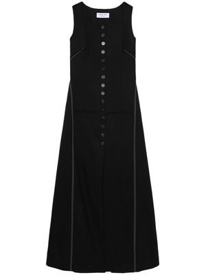 Marine Serre button-down flared midi dress - Black