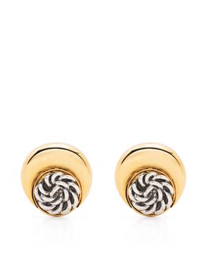 Marine Serre buttons moon earrings - Gold