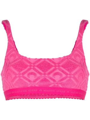 Marine Serre Crescent Moon cropped top - Pink