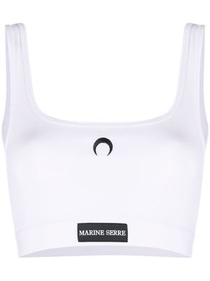 Marine Serre Crescent Moon cropped top - White