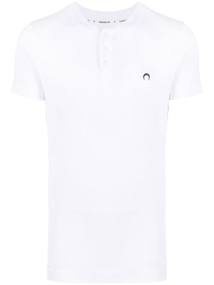 Marine Serre crescent moon-embroidered buttoned shirt - White