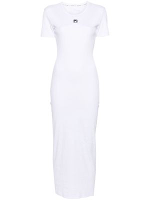 Marine Serre Crescent Moon-embroidered maxi dress - White