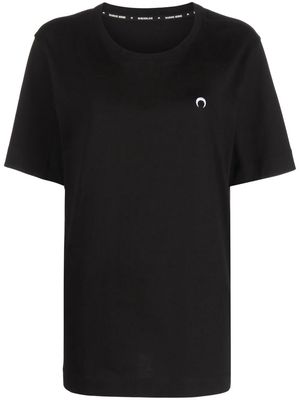 Marine Serre crescent moon-embroidered T-shirt - Black