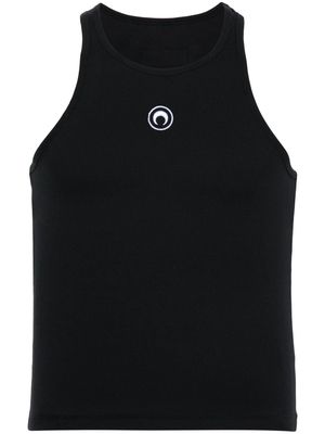 Marine Serre Crescent-Moon-embroidery tank top - Black