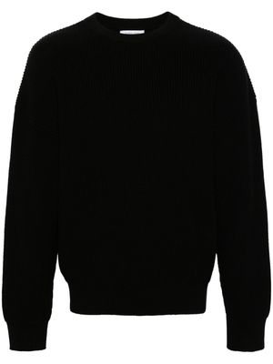 Marine Serre Crescent Moon-intarsia knit jumper - Black