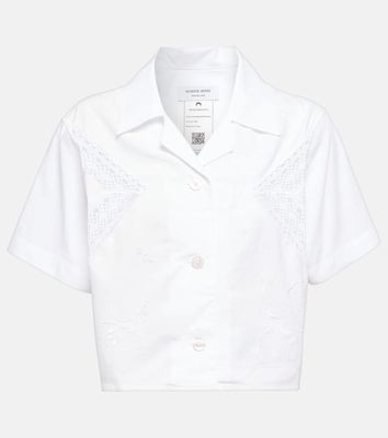Marine Serre Cropped cotton shirt