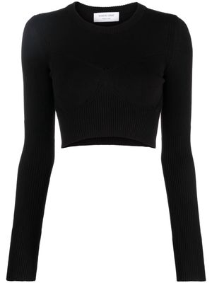 Marine Serre cropped knitted top - Black