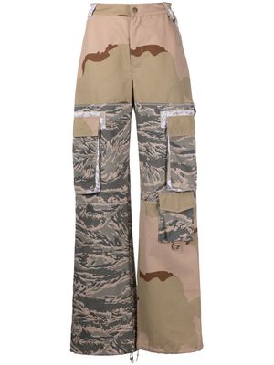 Marine Serre Desert Damask cargo trousers - Neutrals